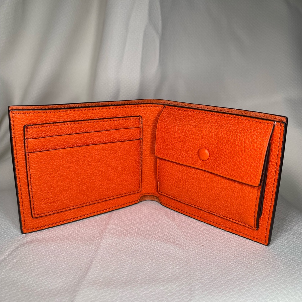 New Gucci Men’s Small Wallet in orange leather - Picture 5 of 12